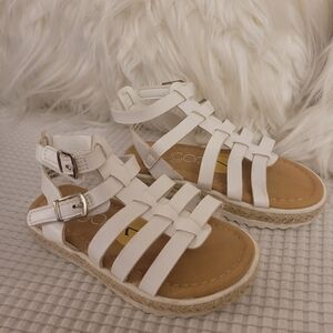 SUGAR White Strappy Gladiator Sandals
